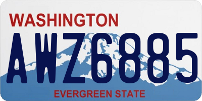 WA license plate AWZ6885