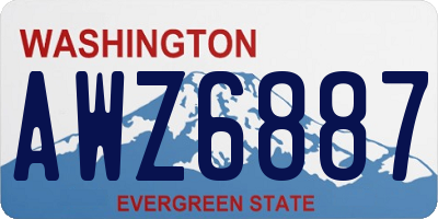 WA license plate AWZ6887