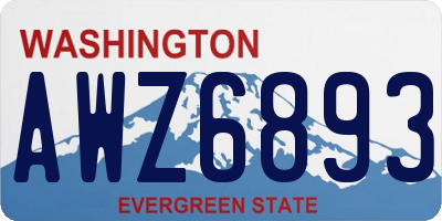 WA license plate AWZ6893
