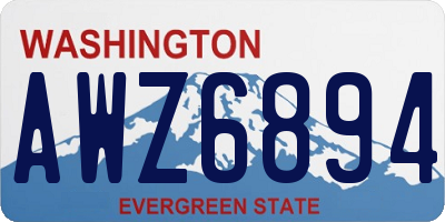 WA license plate AWZ6894