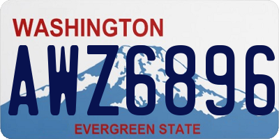 WA license plate AWZ6896
