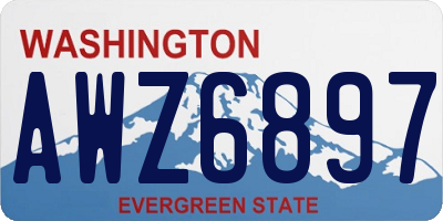 WA license plate AWZ6897