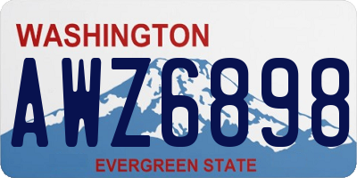 WA license plate AWZ6898