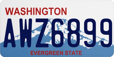 WA license plate AWZ6899