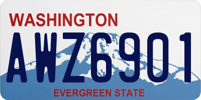 WA license plate AWZ6901
