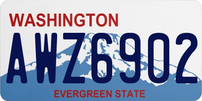 WA license plate AWZ6902