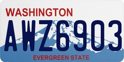 WA license plate AWZ6903