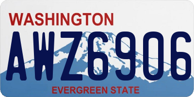 WA license plate AWZ6906