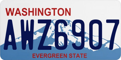 WA license plate AWZ6907