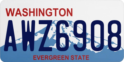 WA license plate AWZ6908