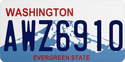 WA license plate AWZ6910