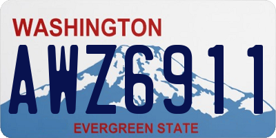 WA license plate AWZ6911