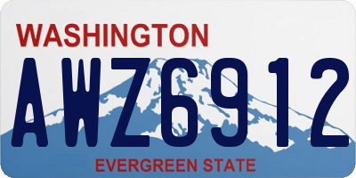 WA license plate AWZ6912
