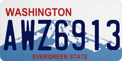WA license plate AWZ6913