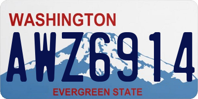 WA license plate AWZ6914
