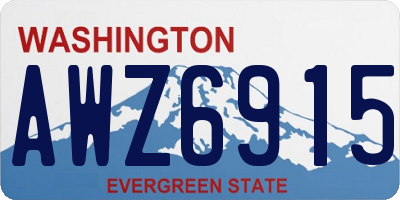 WA license plate AWZ6915