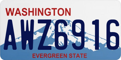 WA license plate AWZ6916