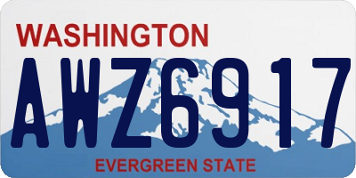 WA license plate AWZ6917