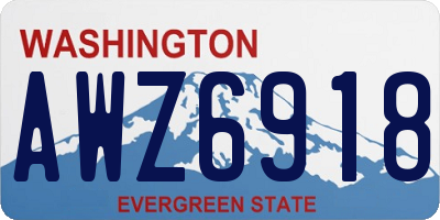 WA license plate AWZ6918