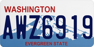 WA license plate AWZ6919