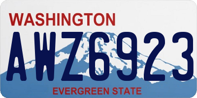 WA license plate AWZ6923