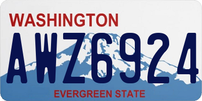 WA license plate AWZ6924