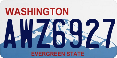 WA license plate AWZ6927