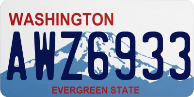 WA license plate AWZ6933