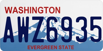 WA license plate AWZ6935