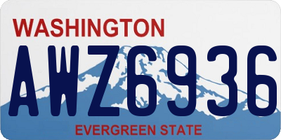 WA license plate AWZ6936