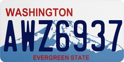 WA license plate AWZ6937