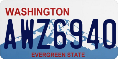 WA license plate AWZ6940