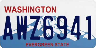 WA license plate AWZ6941