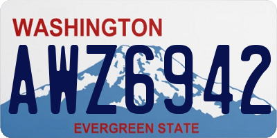WA license plate AWZ6942