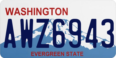 WA license plate AWZ6943