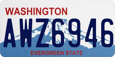 WA license plate AWZ6946