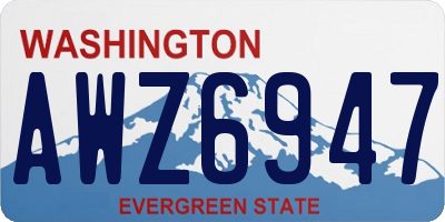 WA license plate AWZ6947