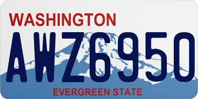 WA license plate AWZ6950