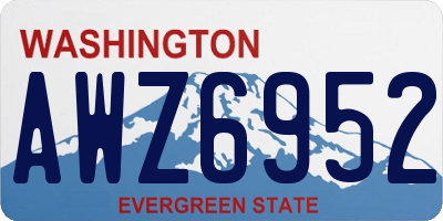 WA license plate AWZ6952