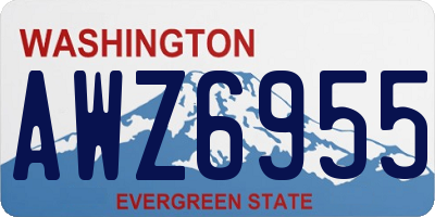 WA license plate AWZ6955