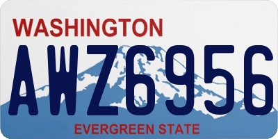 WA license plate AWZ6956