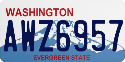 WA license plate AWZ6957