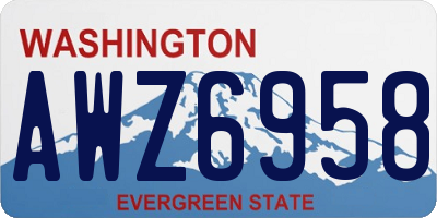 WA license plate AWZ6958