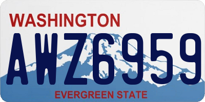 WA license plate AWZ6959