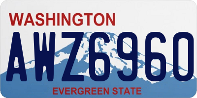 WA license plate AWZ6960