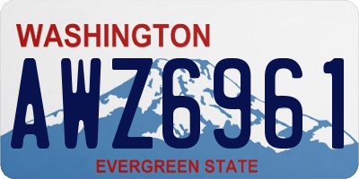 WA license plate AWZ6961