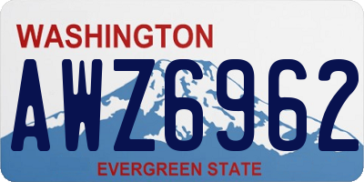 WA license plate AWZ6962