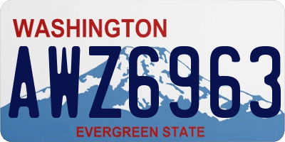 WA license plate AWZ6963