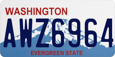 WA license plate AWZ6964