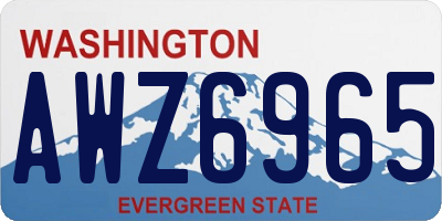 WA license plate AWZ6965